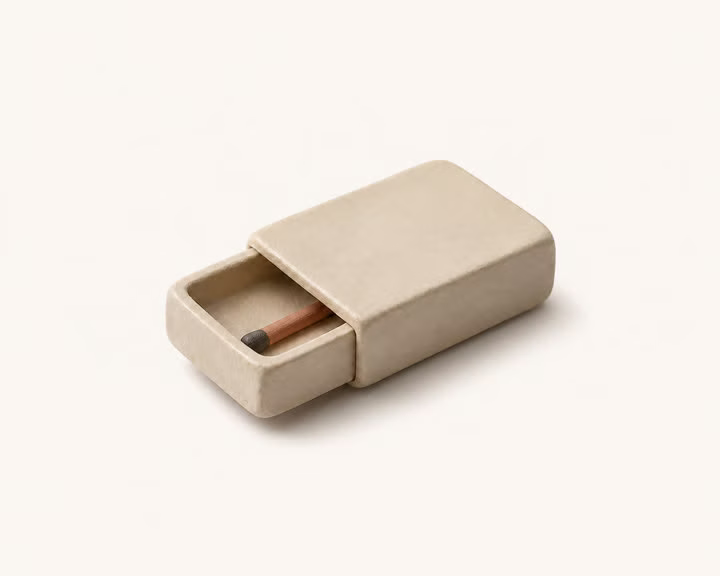 Last Matchbox, hand-modelled in clay