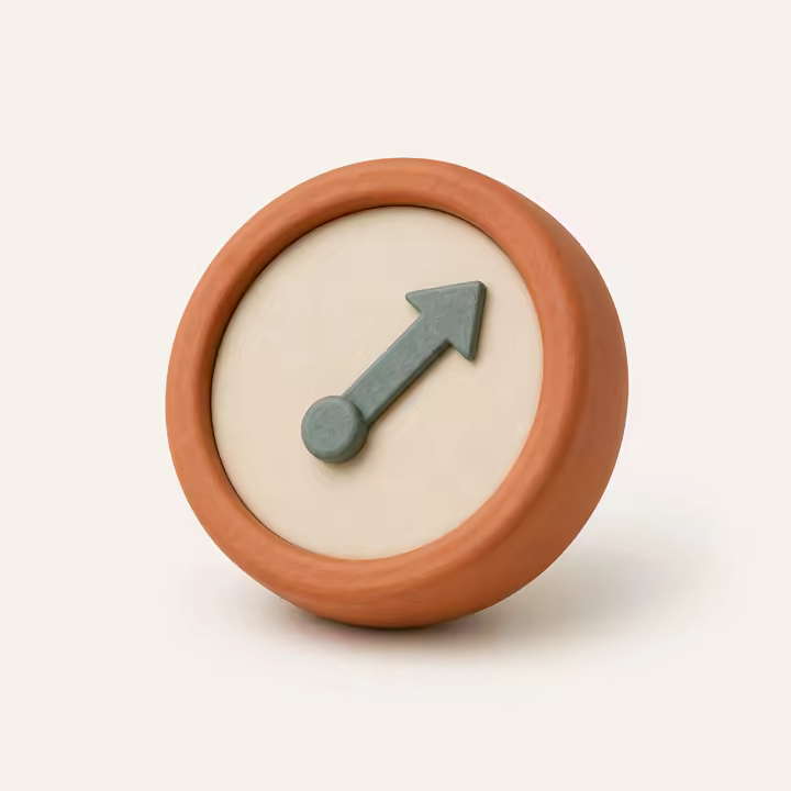 One-Way Compass, hand-modelled in clay